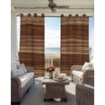 thumbnail image 6 of Brown Western Kitchen Curtains Vintage Farmhouse Wood Barn Door Cafe Short Curtains for Bathroom Blackout Window Curtain Grommet Small Window Treatment Tier Drapes for Bedroom Living Room 52"x45"x2, 6 of 9