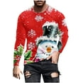 thumbnail image 2 of WXLWZYWL Men's Christmas Sweatshirt Crewneck Trendy Big and Tall Santa Printed Sweatshirts Pullover Tops Party Apparel, 2 of 5