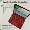 thumbnail image 2 of Detachable Type Cover for Microsoft Surface Pro Copilot+ (11th Edition)/Pro 11/10/9/8/X,13",Keyboard with Touchpad & Pen Holder,Poppy Red, 2 of 7