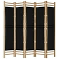 thumbnail image 3 of vidaXL Folding 5-Panel Room Divider 200 cm Bamboo and Canvas, 3 of 5
