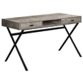 thumbnail image 3 of 29.25" Taupe Reclaimed Wood Particle Board and Black Metal Computer Desk, 3 of 6