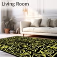 thumbnail image 2 of ODIKA 5'x7' Machine Washable Non-Slip Area Rug, Exquisite Floral Vine Scroll Ornate Baroque High Traffic Rug, Black, 583542, 2 of 7