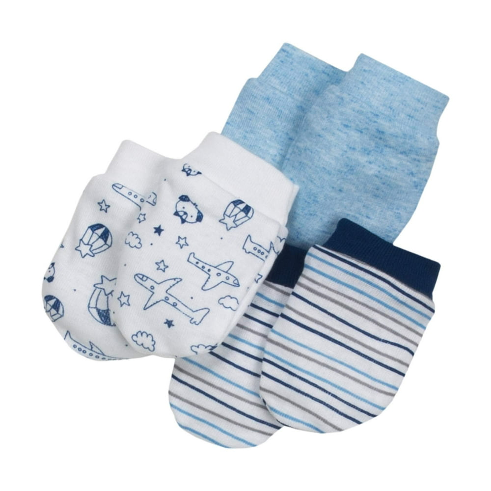 Newborn Baby Boy Scratch Mittens, 3pack