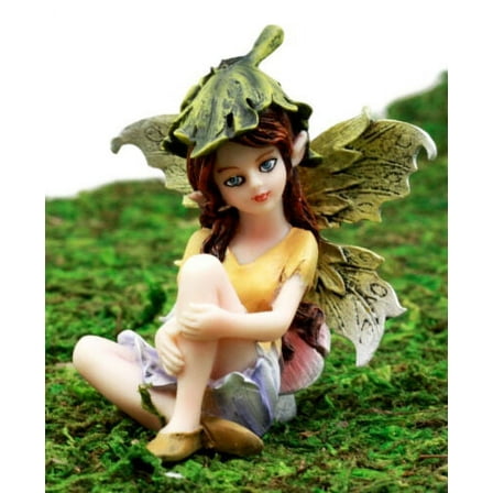 Ebros Gift Enchanted Fairy Garden Yellow Dahlia Flower Fairy Figurine 3" H Mini