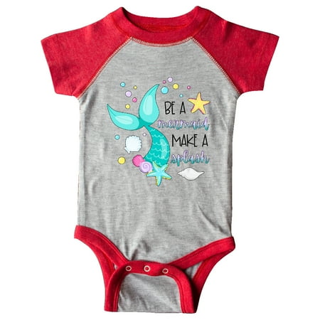 

Inktastic Be a Mermaid Make a Splash Blue Mermaid Tail Gift Baby Boy or Baby Girl Bodysuit