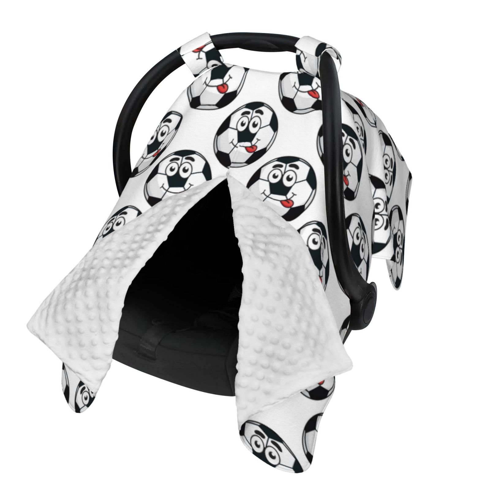 Naloa Happy Football Baby Car Seat Cover, Breathable Baby Carrier Cover, Multiuse Baby Carrier Cover & Nursing Breastfeeding Cover