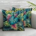 thumbnail image 3 of Throw Pillow Cover Graphical Artistic Colorful Tropical Leaves Pattern Split Leaf Philodendron  Pillowcase Home Decorative Square Pillow Case Cushion Cover, 3 of 5