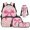 Pink Leopard Bow, variant on Pzuqiu Pink Deer Bow Backpack for Boys Kids Backpack with Lunch Box Water Bottle Carrier Pencil Case 4 in 1 Set 17" Bookbag with Compartments Lightweight School Bag with Front Pocket