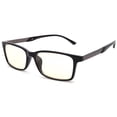 thumbnail image 2 of Newbee Fashion - Blue Light Blocking Glasses, Computer Glasses Reduce Eyestrain, Rectangle Plastic Frame Metal Temple Fashion Clear Lens Glasses for Men Black, 2 of 3