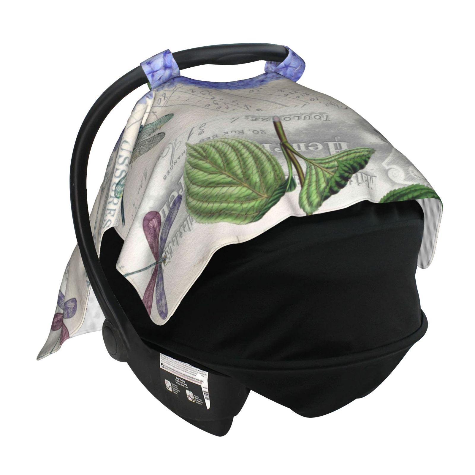 Car Seat Cover Baby - Vintage Flower Breathable Infant Car Seat Cover for Baby Carseat, Lightweight Comfort Baby Essentials Must Haves Newborn Stuff for Girl Boy