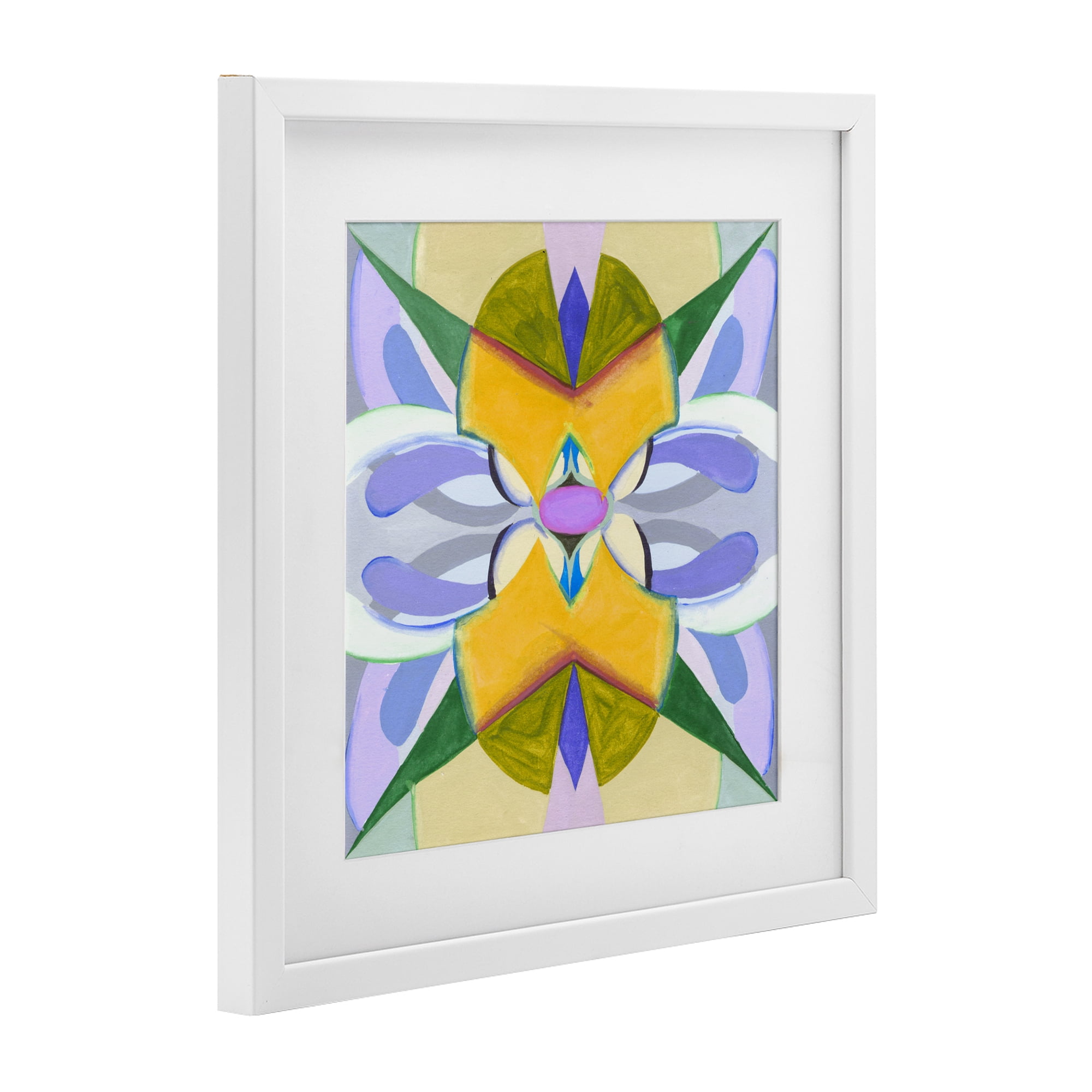 Stupell Industries Revival Kaleidoscope Symmetry White Framed Print Under Glass, design by Melissa Wang