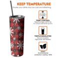 thumbnail image 6 of 20oz Red and Black Christmas Snowflake Pattern Skinny Tumblers Stainless Steel Tumbler with Lid and Straw,Vacuum Insulated Double Wall Travel Tumbler Cups with Cleaning Brush for Coffee,Tea, 6 of 6
