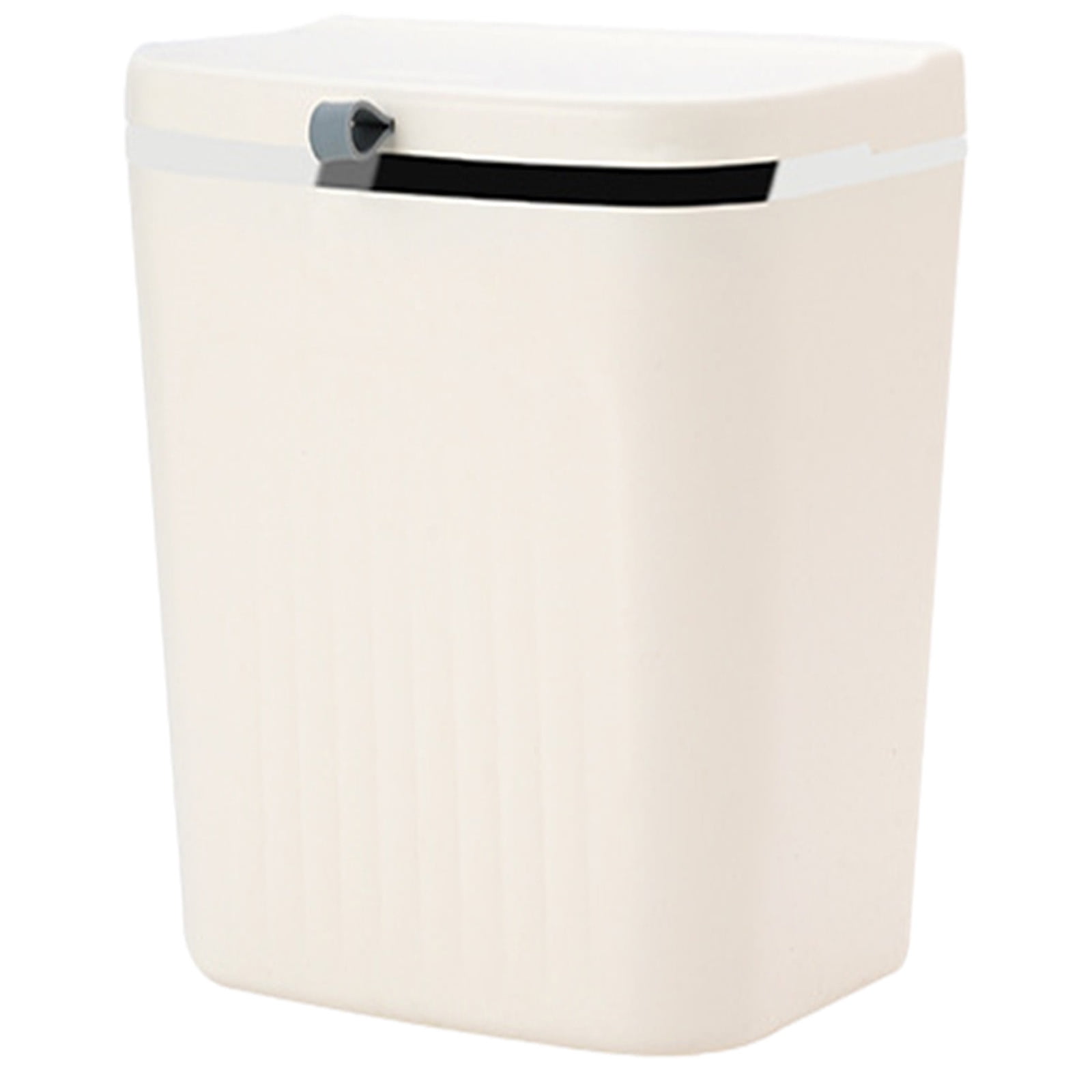 under $5 Fufafayo Plastic Trash Can with Press Top Lid for Bathroom White Narrow Dog Proof Garbage Can,Toilet Waste Basket and Covered Wastebasket for Room Bedroom Kitchen,Office and Dorm