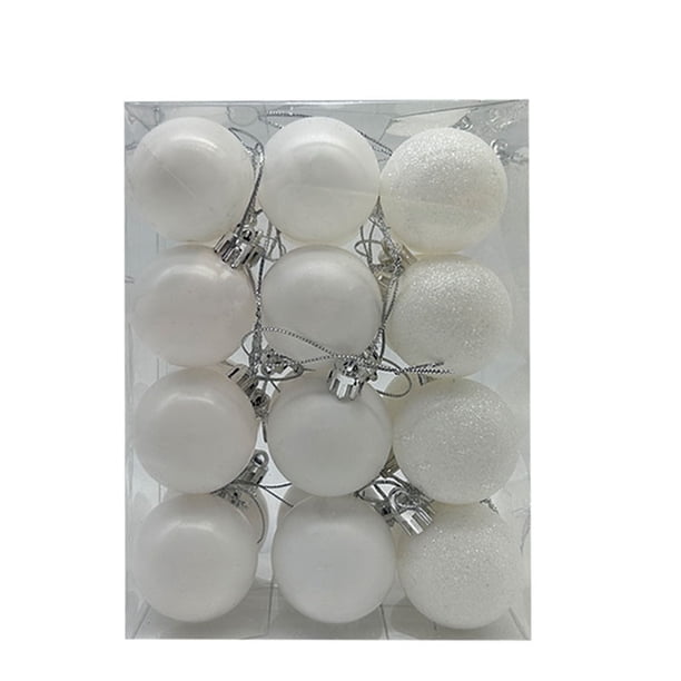 Xihbxyly Adornos para Árbol de Navidad, Bolas de Plástico Brillantes, 18 Diseños Únicos, Decoración Festiva para El Hogar, Accesorio para Fiestas, Paquete de 24, Tamaño de 3 Cm, Empaque Listo para Re