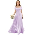 thumbnail image 1 of Vestido Augday para dama de honor, niña, chifón, lila, talla 4, 1 of 7
