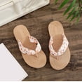 thumbnail image 5 of Women's Floral Pattern Flip Flop Slippers Casual Summer Beach Slippers Grass Weave Non Thong Sandals (Yellow 8.5), 5 of 6