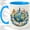 Blue, variant on World Map Compass Accent Mug, 11oz Ceramic Coffee Cup for Travelers
