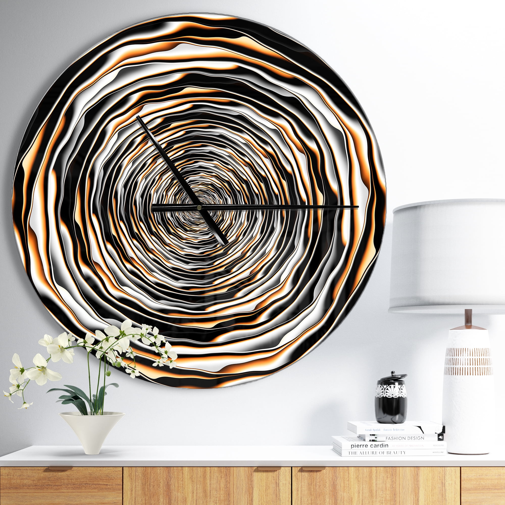 Designart 'Fractal Rotating' Metal Wall Clock