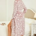 thumbnail image 3 of Arlun Plush Robes for Women Fuzzy Valentine's Day Long Bath Robe Fluffy Cute Printed Soft Comfortable Warm Winter Loungewear Fashion Long Sleeve Sleepwear with Pockets 9-Pink XL, 3 of 5
