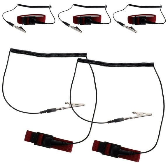 HOMEMAXS  5 Pcs Anti Static Wrist Strap with Grounding Wire Tunnel-wrist-brace- Straps
