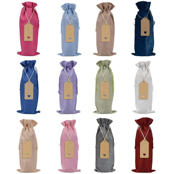 TAILTOSS 12 Sets Decorative Bottle Bags for Wine Bottles in Assorted Colors for Celebrations