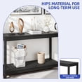thumbnail image 2 of ModFusion 48" Outdoor Console Table – Versatile Buffet & Bar Storage Organizer, Adjustable Feet, Gray Teak Wood Finish, Black, 2 of 10