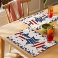 thumbnail image 4 of Independence Day Placemats Set of 1, Burlap American Flag Blue and Red Stars Non-Slip Place Mats Washable Table Mats for Kitchen Dining Table Decorations Indoor/Outdoor, 4 of 9