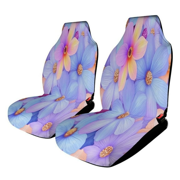 Vibrant Floral Pattern Car Seat Covers,Universal Auto Front Seats Protector Fits for Car,SUV Sedan,Truck