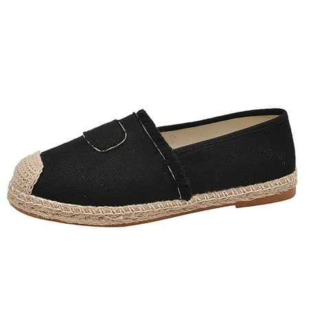

nsendm Sandals for Women Size 11 Wide Espadrille Flats For Women Slip On Shallow Mouth Simple Womens Size 7 Sandals Black 6.5