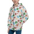 thumbnail image 2 of Pofeuu Christmas Hohoho 1 Print Teenage Zipper Hoodie Sweatshirts Hooded Casual Jackets With Pocket For Boys Girls-Medium, 2 of 6