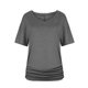 thumbnail image 3 of Puntoco Liquidación de blusas cortas para mujer, moda, jersey para mujer, camiseta holgada de manga corta con cuello en V y color liso, 3 of 3