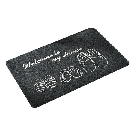

Home Decor Exterior And Interior Door Mat Absorbent Mat Black Gray Easy-To-Clean Non-Slip Entrance Mat With Rubber Coating For Hallway Entrance Kitchen Bedroom 40X60