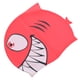thumbnail image 3 of Gorro de natación elástico de silicona para niños con forma de pez, impermeable y con forma de tiburón (tiburón, rojo), 3 of 6