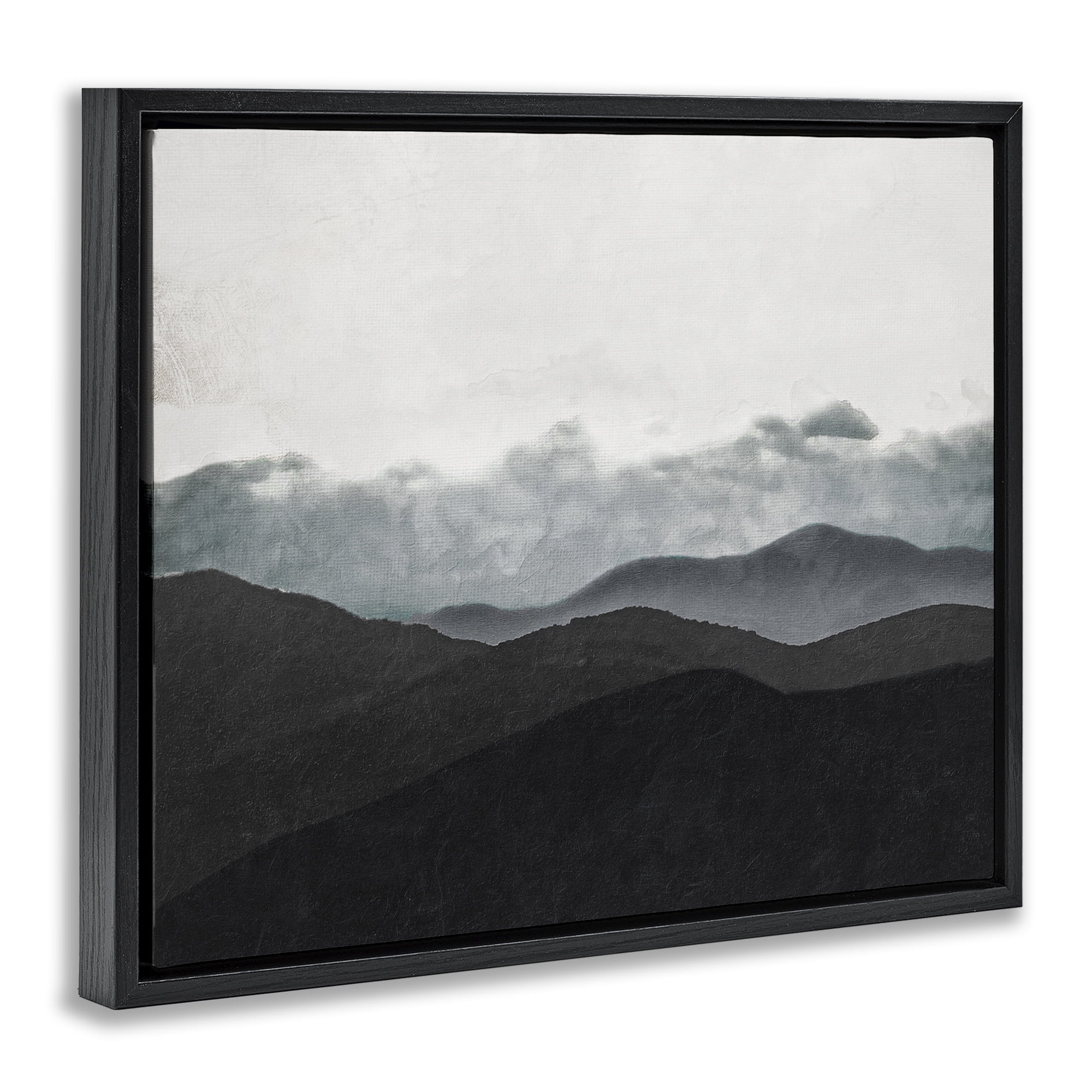 Stupell Industries Layered Foggy Hills Black Framed Floater Canvas Wall Art, design by Elizabeth Medley