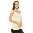 thumbnail image 2 of Kurve by Idea American Made Women’s V-Neck Camisole Tank - Basic Seamless Stretch Spaghetti Strap, UV Protective Fabric UPF 50+ (Made with Love in The USA), 2 of 3