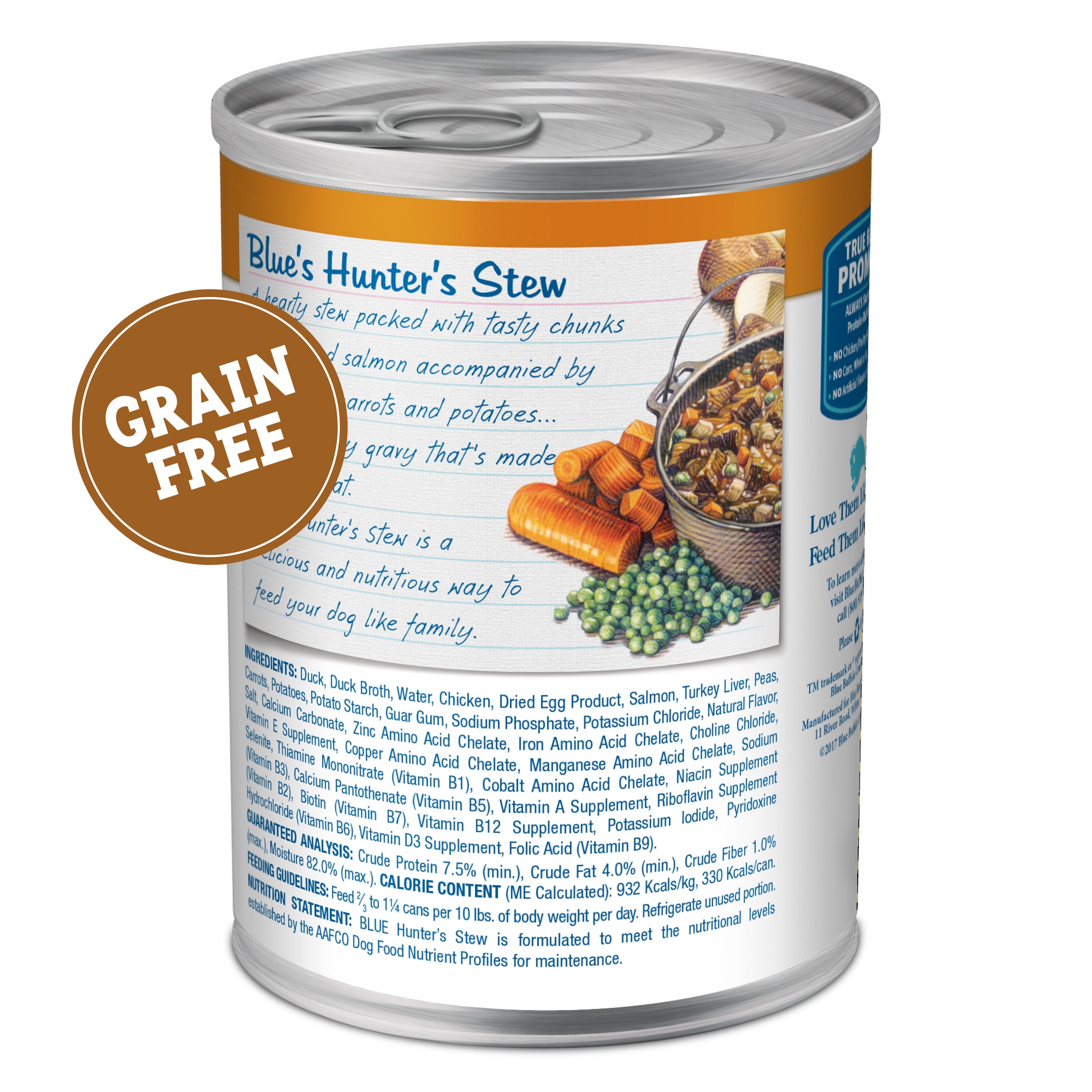 (4 pack) Blue Buffalo Blue's Stew Natural Wet Dog Food, Hunter's Stew, 12.5-oz. Cans