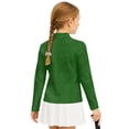thumbnail image 2 of Psesaysky Girl's Cute St. Patrick Dog Print Sweatshirt Long Sleeve Graphic Sweatshirt Half Zip Pullover Preppy Athletic Tops Cute Winter Clothes Jacket Trendy 12-13 Years, 2 of 6