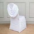 thumbnail image 2 of BalsaCircle White Ruched Swag Back Premium Spandex Stretchable Banquet Chair Cover Party Events Decorations Supplies, 2 of 8