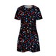 thumbnail image 4 of Vestidos de Verano de Manga Corta de las Mujeres, Cuello Redondo Casual de la Moda, Vestido de Impresión para las Mujeres, 4 of 6