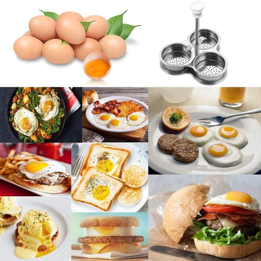 ABPETE Egg Poachers with 3 Stainless Steel Grids, Non Stick Pocket Egg Cups for Quick, Easy, and Nutritious Breakfast