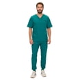 thumbnail image 5 of M&M SCRUBS Men's Jogger Scrub Set – Luxe Stretch Medical Uniform, V-Neck Scrubs Top & Jogger Pants (True Hunter Green, Small), 5 of 7