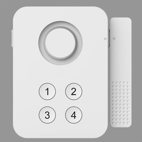 HomeZone Wi-Fi Smart Keypad Controlled Window or Door Alarm with Magnetic Switch, Compatible with Alexa and Google Assistant, White, 4 oz