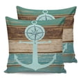 thumbnail image 7 of Ocean Nautical Teal Anchor Compass Outdoor Pillow Covers Waterproof Throw Pillow Cover 18x18in Set of 2,Square Decorative Pillowcases Cushion Case for Patio Sofa Couch,Vintage Rustic Farm Wood Plank, 7 of 7