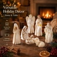 thumbnail image 6 of Moocorvic Nativity Scene Figurine Set,7-Piece Hand-Painted Family with Angel,Shepherd,Lamb,Christmas Tabletop Decor Religious Holiday Gift, 6 of 9