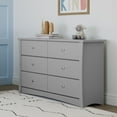 thumbnail image 5 of Storkcraft Crescent 6 Drawer Children's Nursery Double Dresser, Pebble Gray, 5 of 13