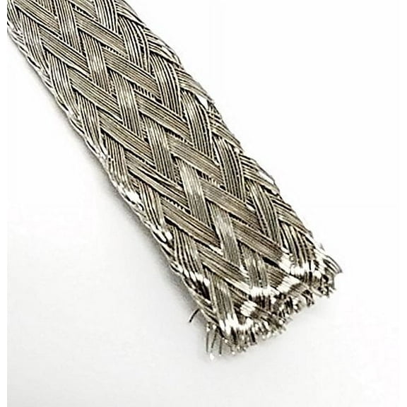 1/4" Stainless Steel Braided Sleeving (304SS) - Length: 25 Feet 1/4"