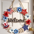 thumbnail image 5 of StlyGar 4th of July Hanging Door Sign Wooden Double-Sided Printing Flower Star Patriotic Wall Door hanger Fourth of July Independence Day Memorial Day July 4th Window Porch Decorations, 5 of 7