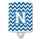thumbnail image 1 of "Treasures Letter N Chevron Luz nocturna de cerámica azul y blanca, 6x4, multicolor" Caroline's Treasures CJ1045-NCNL, 1 of 1