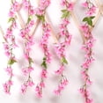 thumbnail image 3 of Moyic Flores artificiales de Sakura, vid, de cerezo Oriental, arco, decoración de techo de Hotel, balcón de seda, jardín, boda Kits de decoración para fiestas Rosa roja Moyic HA084219-03, 3 of 6