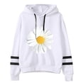 thumbnail image 1 of MRULIC Chandail en Molleton pour Femmes, Sweat à Capuche à Manches Longues Rayé, Pull à Capuche, Blouse, Chandails en Molleton pour Femmes, Blanc + S, 1 of 4